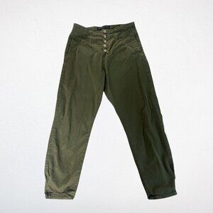 Veronica Beard Nita Peg Leg High Rise Pants Army Green